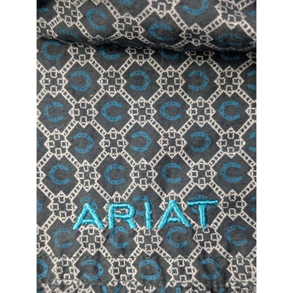 Ariat Long Sleeve Button Shirt Mens Large Horseshoes Geometric Pattern Print - Picture 15 of 16